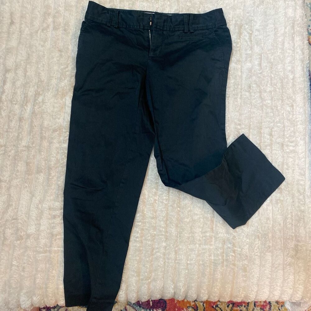 Banana Republic Black Cropped Stretch Trousers Pants Womens Size 4 Office Career
